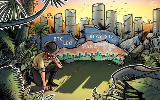 Top 5 cryptocurrencies to watch this week: BTC, LEO, MANA, KLAY, XTZ