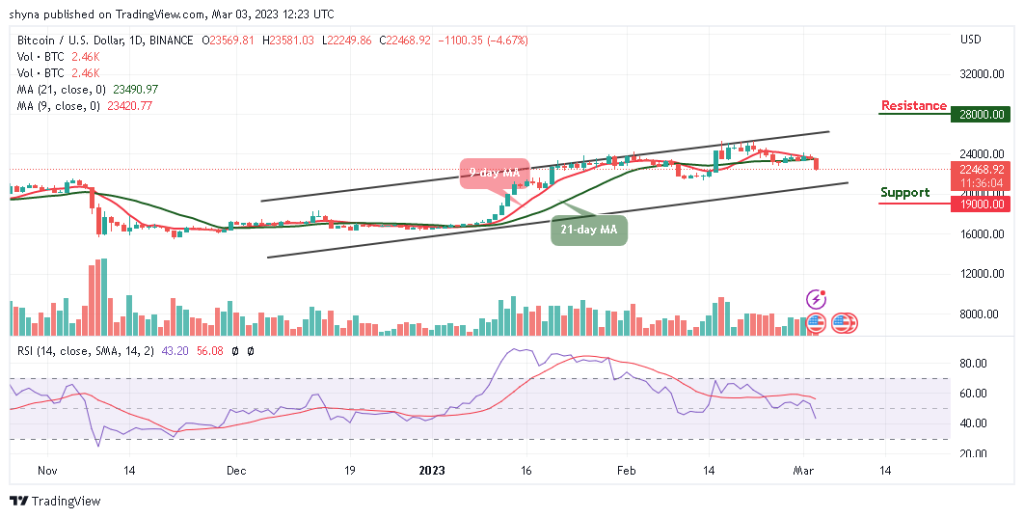 Bitcoin Price Prediction for Today, March 3: BTC/USD Heads to the South; Price Could Hit $23k Support