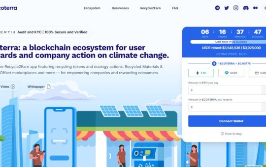 Ecoterra Presale Surpasses $3.5 Million as Investors Rush to Buy Before a 10% Price Gain