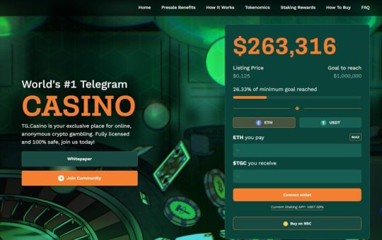 Web3’s Hottest GambleFi Presale TG.Casino Surges Beyond $250,000 – Get In Early Before $TGC Pumps